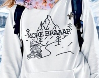 Braaap Snowmobile Hoodie: Unisex Cotton-Blend Winter Sweatshirt