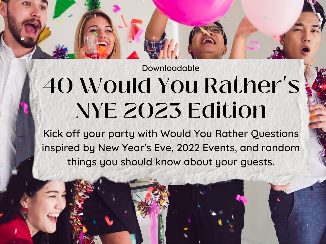 New Years Party Game Would You Rather Downloadable Party Game for NYE