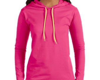 Women's Lightweight Long-Sleeve Hooded T-Shirt - Comfortable and Stylish Hoodie for All Seasons