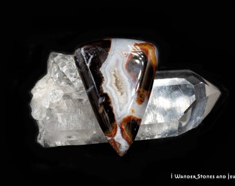 Laguna Lace Agate, Triangular Shape, Designer Cabochon, Agate