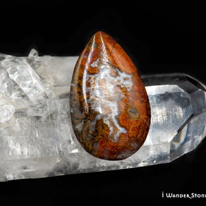 Moroccan Seam Agate Cabochon, Teardrop Shape Cabochon, Designer Cabochon, Agate
