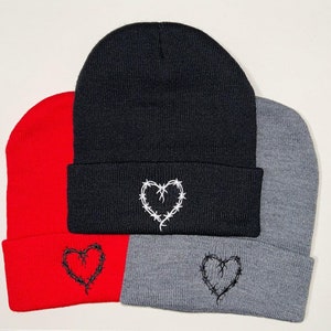 Karol G Beanie | Bichota Heart | Barbed Wire Heart