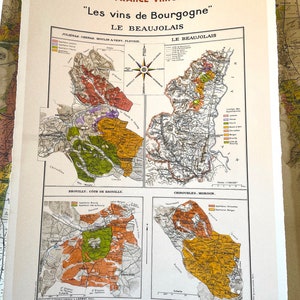 1942 Französische Weinkarte (Le Beaujolais)
