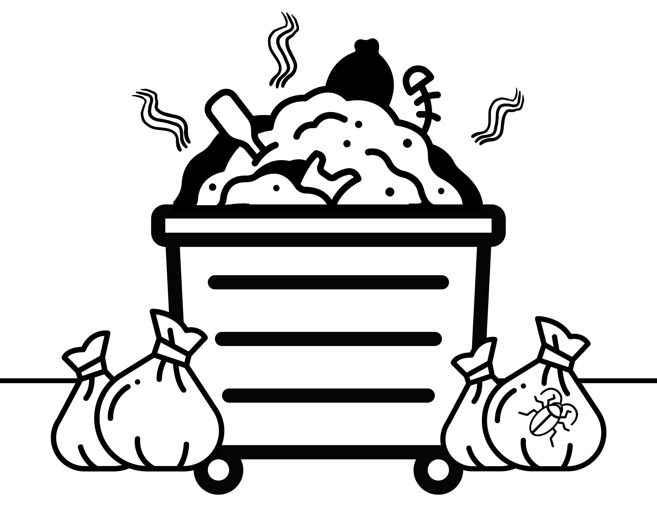 Full Stinky Dumpster With Trash Bags Coloring Sheet Instant Digital