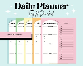 colorful digital daily planner | digital daily planner | GoodNotes | Notability