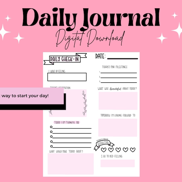 digital daily check in | digital daily journal | GoodNotes | Notability