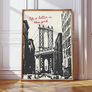 New York Wall Art, New York Poster, Trendy Wall Art, Cityscape Decor, Retro New York Print, NYC Print
