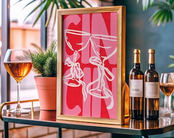 Impresiones de carritos de bar de moda, decoración de carritos de bar, Cin Cin, arte mural de vino, carrito de bar, impresiones de moda, decoración bonita, arte mural de cócteles, decoración de bar, Cheers