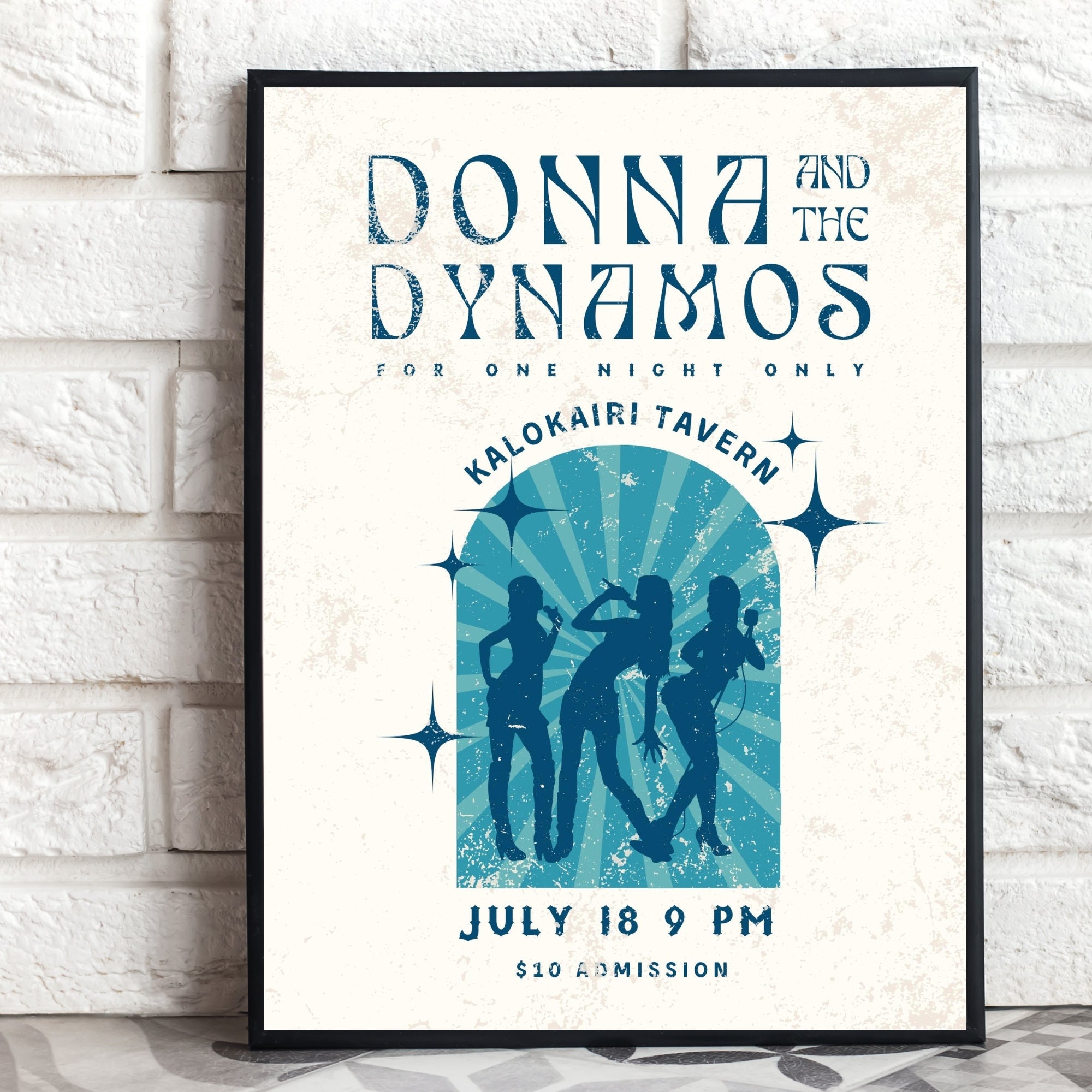 Donna and the Dynamos Poster Mamma Mia Poster Blue Wall Art Etsy Canada