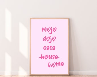 Mojo Dojo Casa Haus, Barbie Wandkunst, süße Barbie Dekor, trendige Wohnkultur, trendige Drucke, Ken und Barbie, rosa Wandkunst