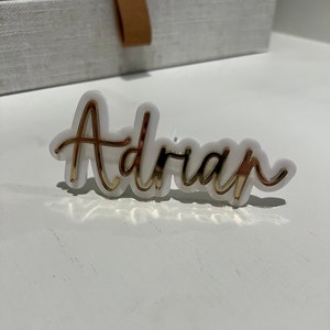 Acrylic Cake Name Plate, Custom Cake Details, Classic Event Decor, Mini Cake Topper, Double Layer Name Piece, Personalized