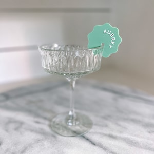 Personalized Acrylic Drink Charms: Engraved Name Tags, Set of 10