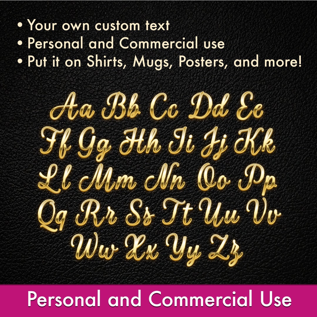 Your Name Gold Metallic Effect Png, Logo, Social Media, Print, Custom ...