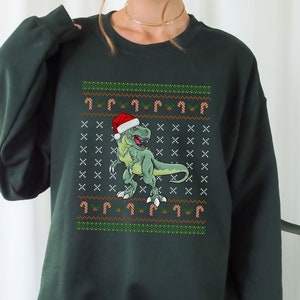 Dinosaur Christmas Sweater, T-Rex Ugly Sweater, Tyrannosaurus Rex Funny Christmas Sweatshirt, Dino Christmas Shirt, Unisex Sweater Gift