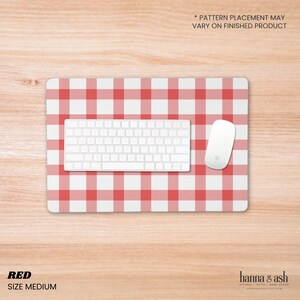 Deskmat, Gingham Desk Pad, Checkered Desk Mat, Large Mouse Pad, Cubicle Decor, Green Desk Mat Plaid Mouse Pad Cottagecore Desk Mat Aesthetic Red