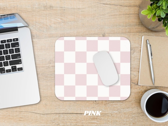 Checkered Mouse Pad, Aesthetic Mouse Pad, Teen Mouse Pad, Checkerboard, College, Trendy Desk Accessories, Circular Rectangular Mouse Pad