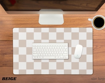 Checkered Desk Mat, Aesthetic Desk Pad, Large Gaming Mouse Pad, Keyboard Mat, Race Fan, Teen, Checkerboard, College, Trendy Desk Accessories