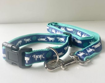 Walking Dogs Collar and Leash Set