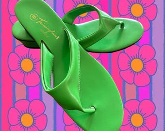 Sandalias verdes estilo "Trimingham's Bermuda" de los años 60 - 8US/6UK/39