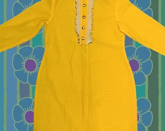 60s True Yellow Woven Mini Dress - Size XXS/XS
