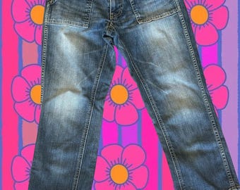 Y2K Genoese Medium Wash Capris - Rozmiar z metki S
