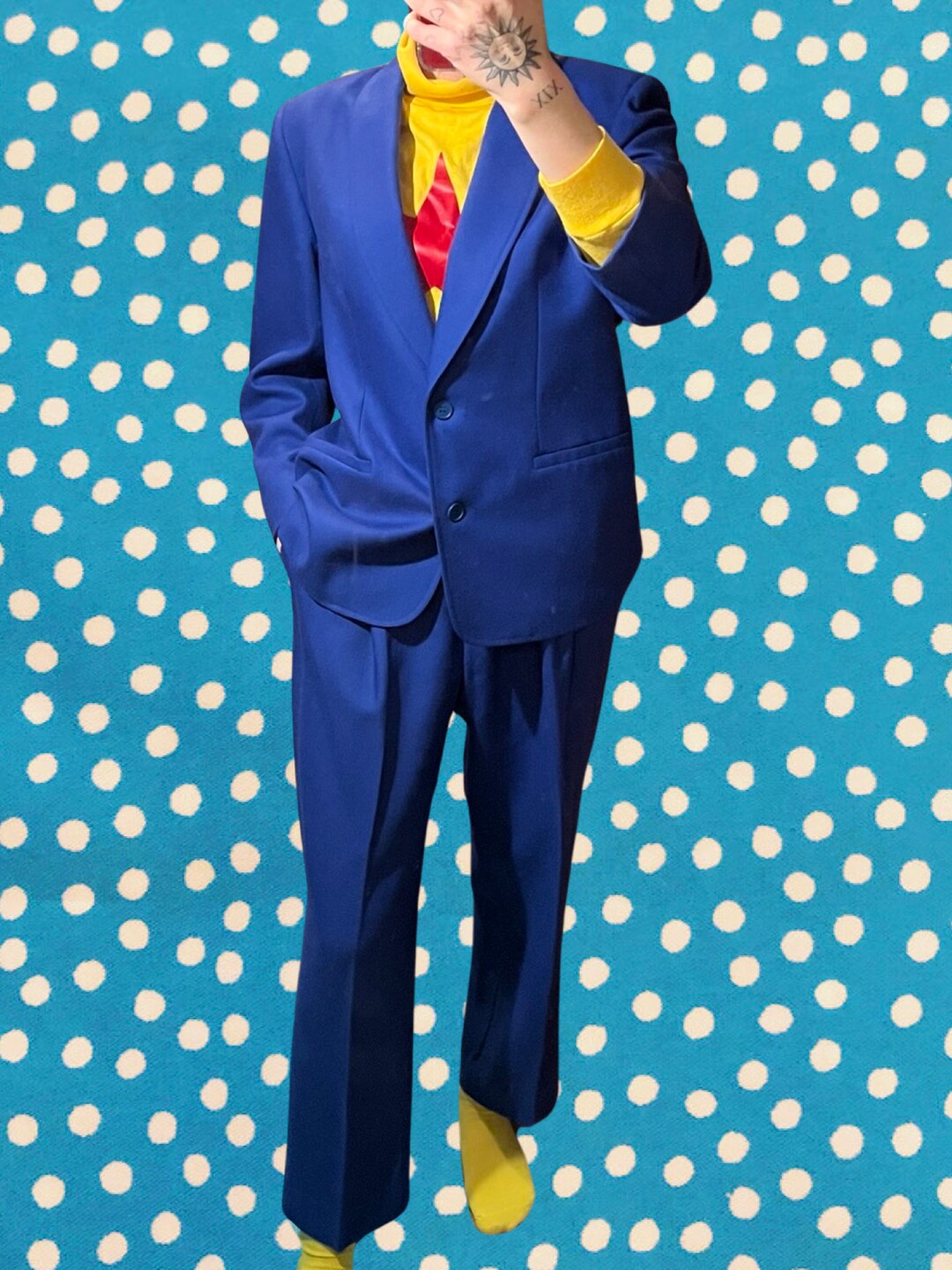70s/80s Electric Blue Wool Suit Size Small Etsy