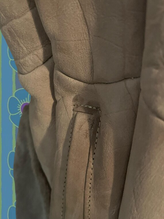 70s Leather Fur Patchwork Button-Up Coat - Junior… - image 5