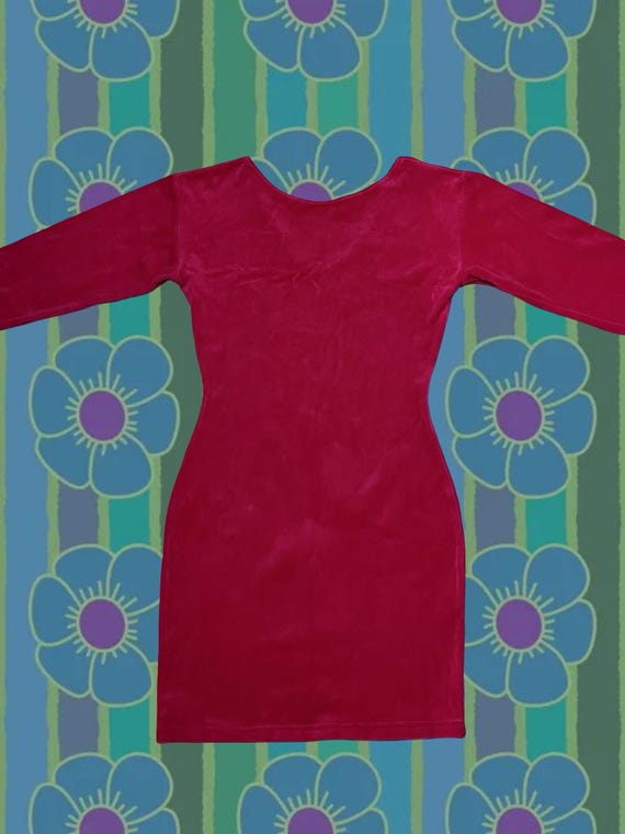 90s pink velvet dress 90s Chic Velvet Dress – Bonafide Vintage main image 0