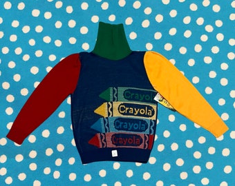 DEADSTOCK - 70s Crayola Acrylic Sweater - Size 8/10