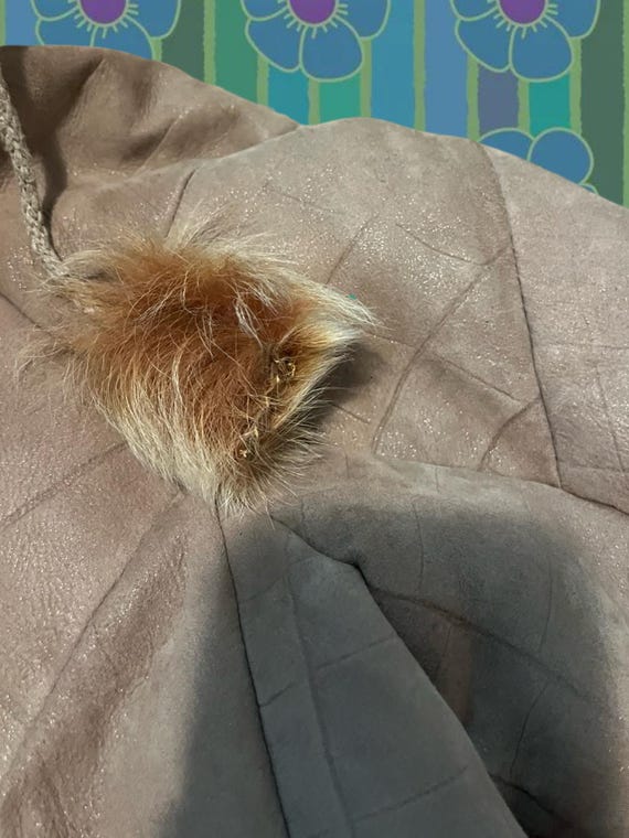 70s Leather Fur Patchwork Button-Up Coat - Junior… - image 7