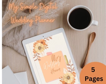 My Simple Digital Wedding Planner | Digital Planner | Goodnotes, iPad, Tablet | Wedding Checklist