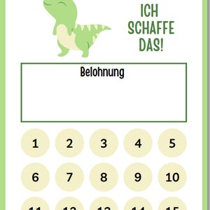 BELOHNUNGSTAFEL für Kinder / Motivation, Belohnung, Lernhilfe /  PDF zum Ausdrucken, digital - Dinosaurier