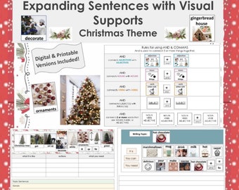 Expanding Sentences with Visual Supports Christmas Theme