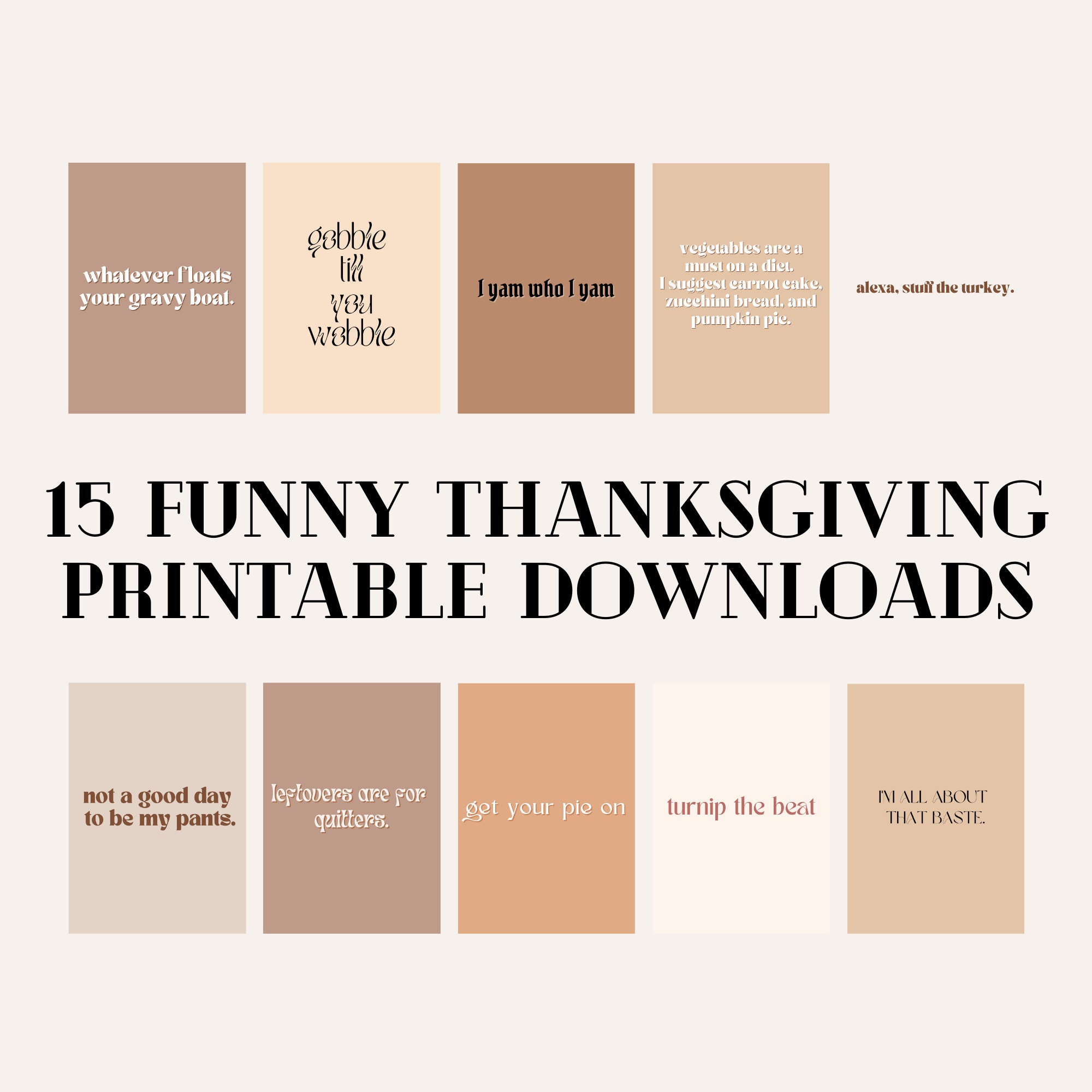 15 Funny Thanksgiving Printables | High Resolution 300 Dpi Prints ...