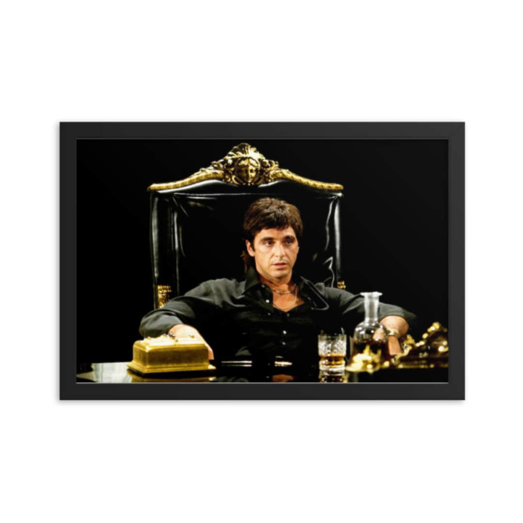 Scarface Movie (al Pacino) Framed Movie Poster 12″×18″ Matte Black