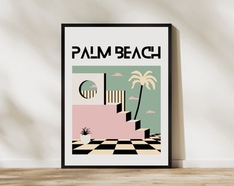 Palm Beach Art Print: Retro Travel Poster (Digital Download)
