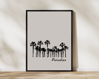 Paradiso Palm Tree Print: Tropical Beach Wall Art (Digital Download)