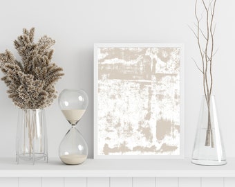 White Beige Texture Art Print, Abstract Neutral Brush Stroke Art, INSTANT DOWNLOAD, Minimal Texture Wall Art