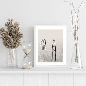 Sketch Figures Minimalist Art Print, Abstract Figures Modern Wall Art, INSTANT DOWNLOAD, Line Drawing People Printable Art, Neutral Home