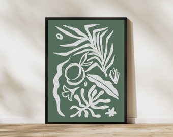 Sage Green Plant Print: Matisse Inspired Botanical Art (Digital Download)