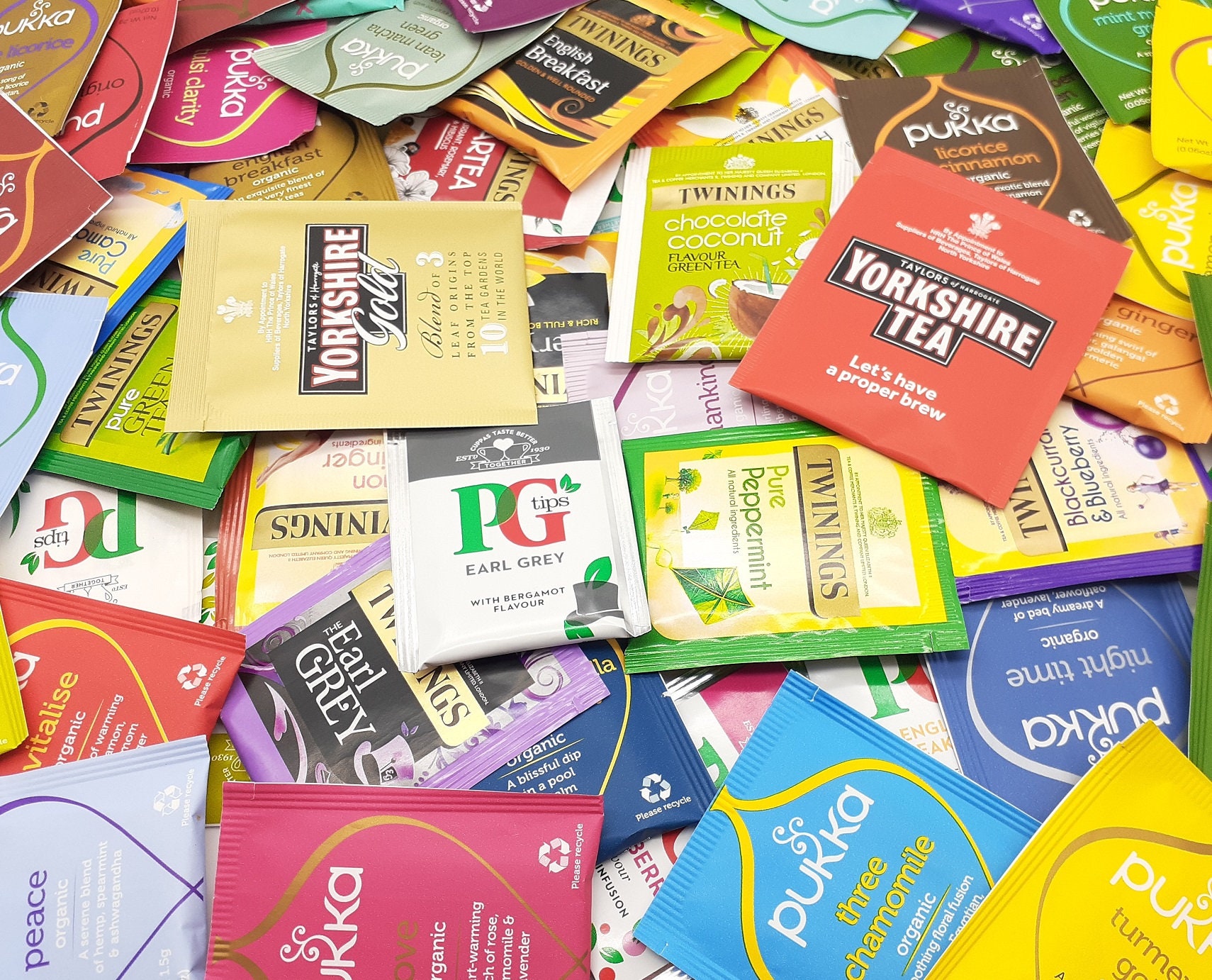 Mixed Tea Bag Hamper – 30 Or 60 Assorted Enveloped Sachets, No Duplicates, Gift Boxed