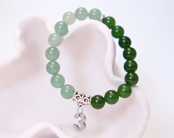 Life Path Number 33 Bracelet: Aventurine, Jade & Stainless Steel