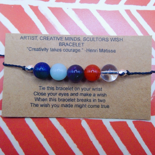 Creative Mind Crystal Bracelet, Artist Wish Bracelet, gift for creative minds, gift for artists, creativity crystal bracelet, creative gems