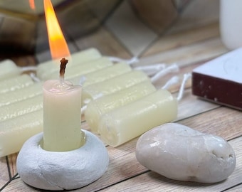 Handcrafted 15-Minute Meditation Candle with White Quartz Crystal, White Quartz for Clarity, 15 minute Hand poured Meditation Candle