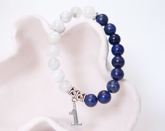 Life Path Number 11 Bracelet: Moonstone & Lapis Lazuli Crystal