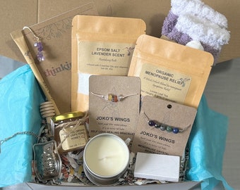 Menopause Tea Gift Box: Organic Tea, Crystal Bracelet, Self Care Set