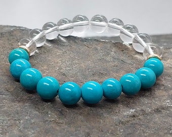 Pulsera de cristal turquesa: piedra natal de diciembre, piedra curativa