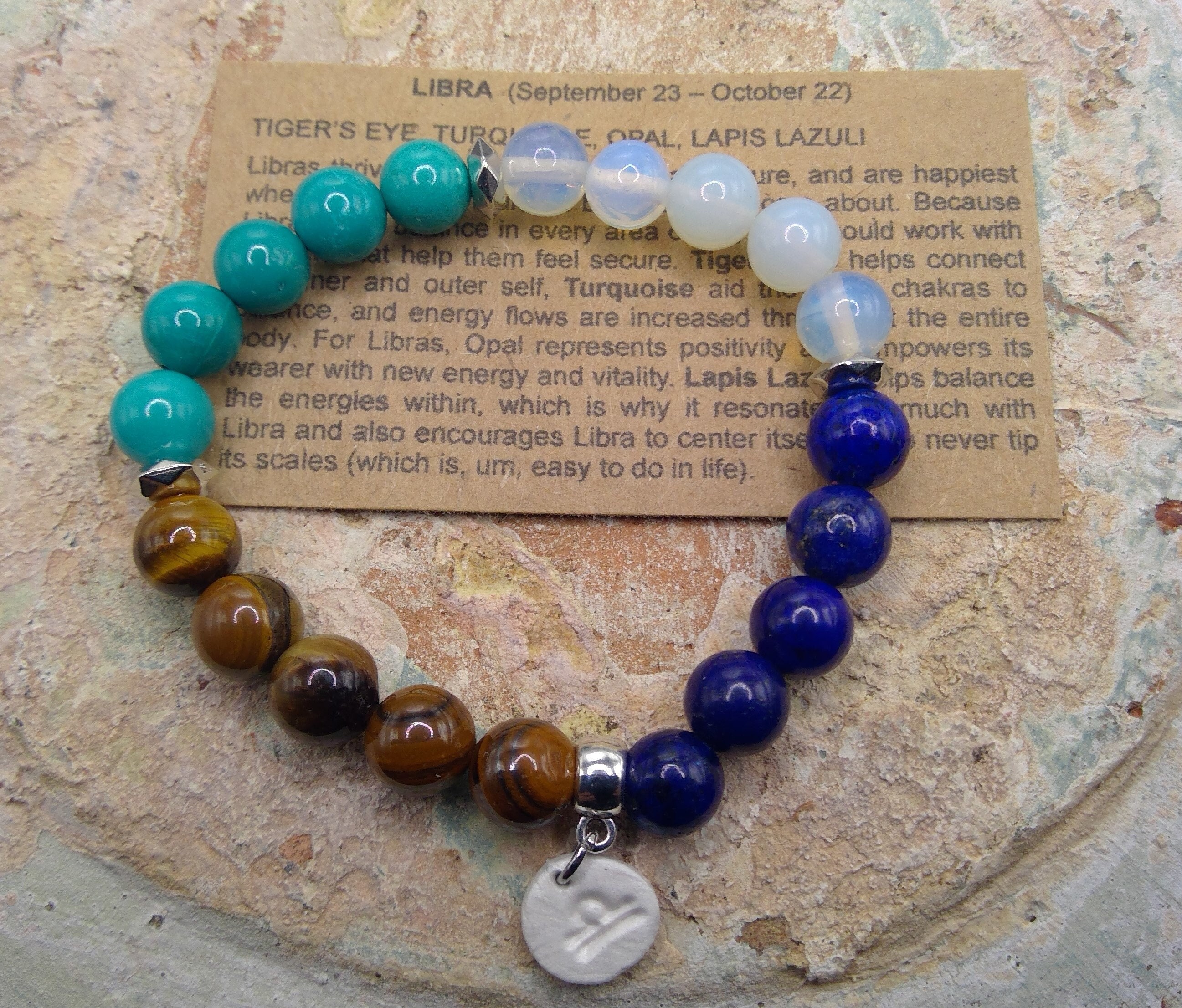 Minimalist Libra Bracelet Zodiac Sign with Birthstone  Blackberry Designs  Jewelry