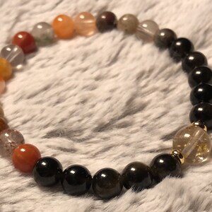 Positivity + Protection (Garden Quartz + Gold Sheen Obsidian gemstone bracelet)