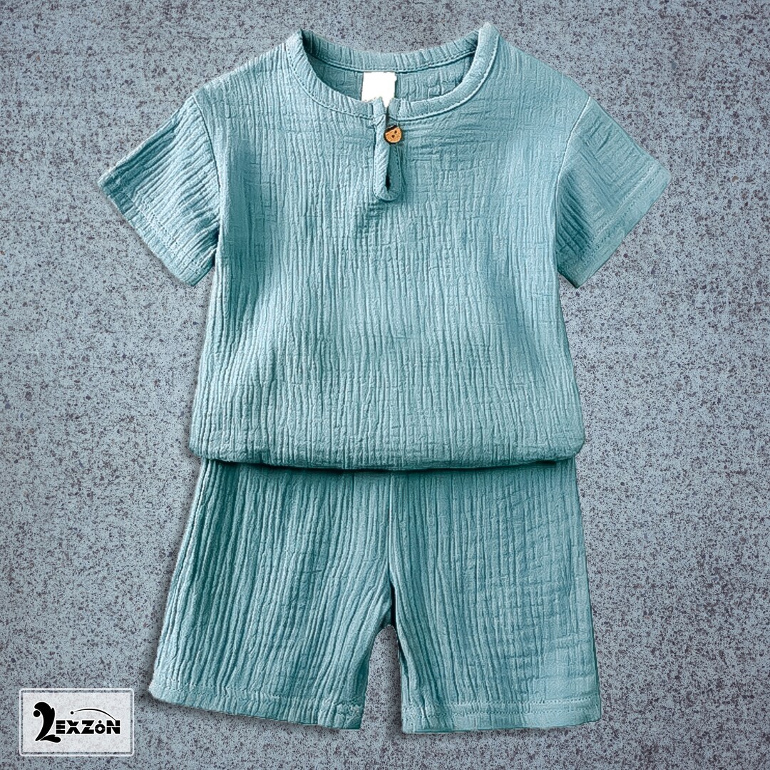 Toddler Boys Cotton Bermuda Dungaree and Solid T-shirt 2-Piece Outfit Set main image 1